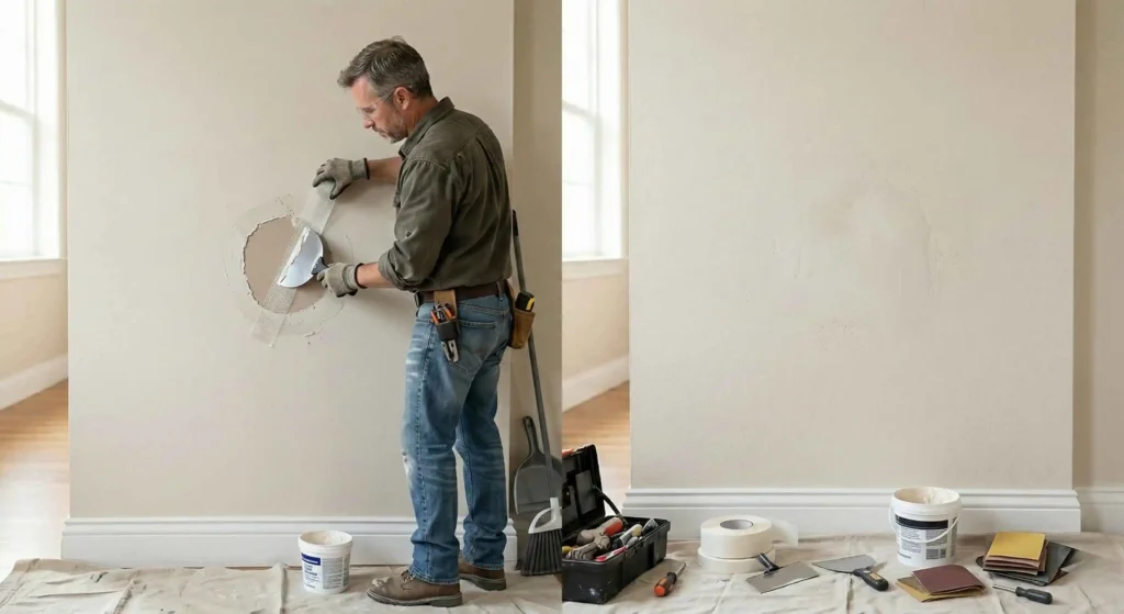  handyman repairing apartment interior unit