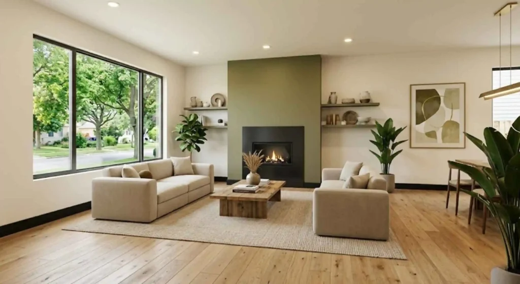 Bright, stylish home interior with cohesive design